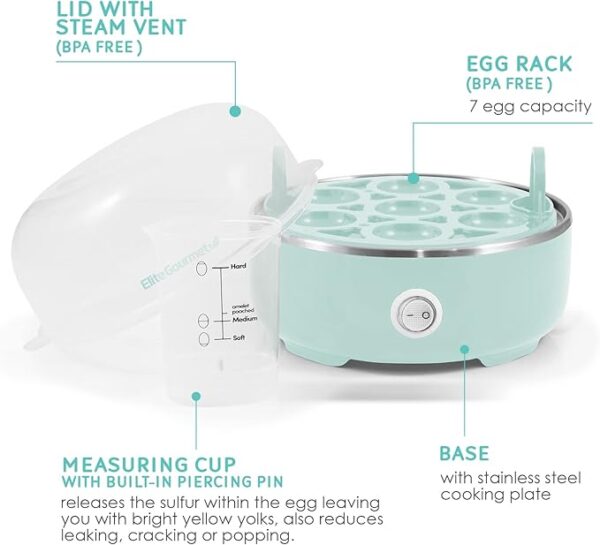 Elite Gourmet EGC115M Easy Egg Cooker - Image 4